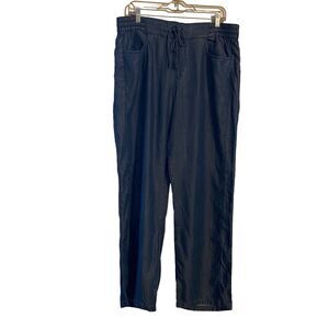 Preswick & Moore Womens Large Blue Stretch Activewear Drawstring Elastic Pants‎